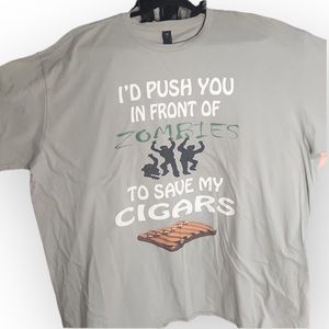 Anvil Men’s  Zombie &Cigars  T Shirt  Short Sleeve